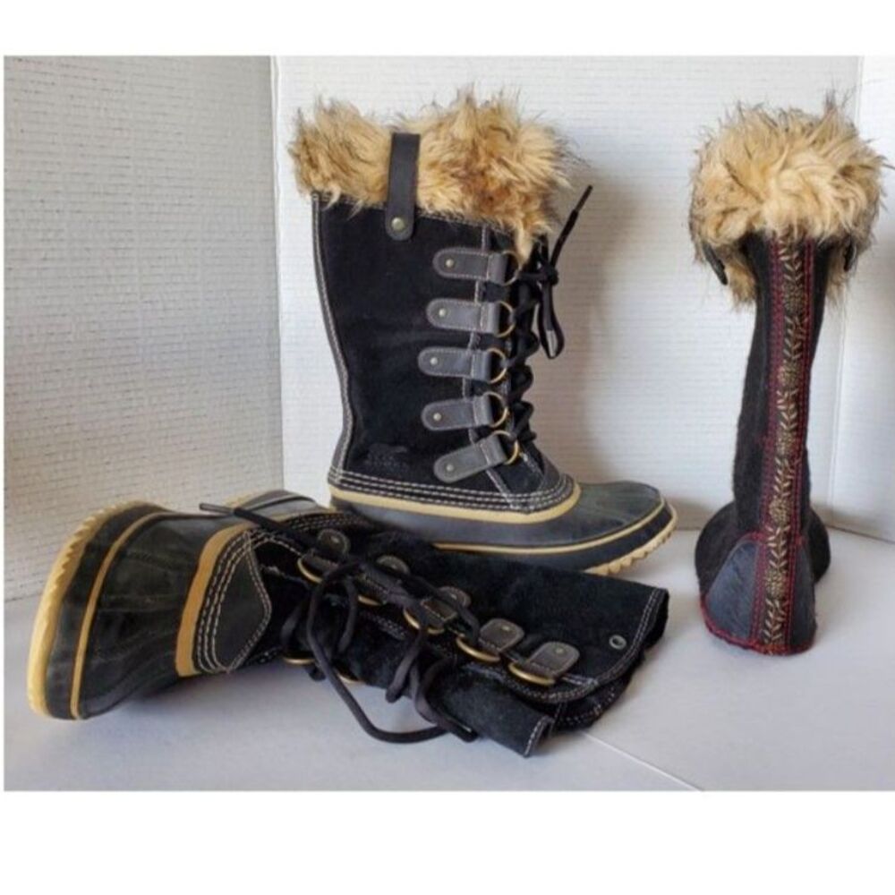 Sorel Joan of Arctic Waterproof Winter Snow Boots Sz 7 Faux Fur Removable Liner